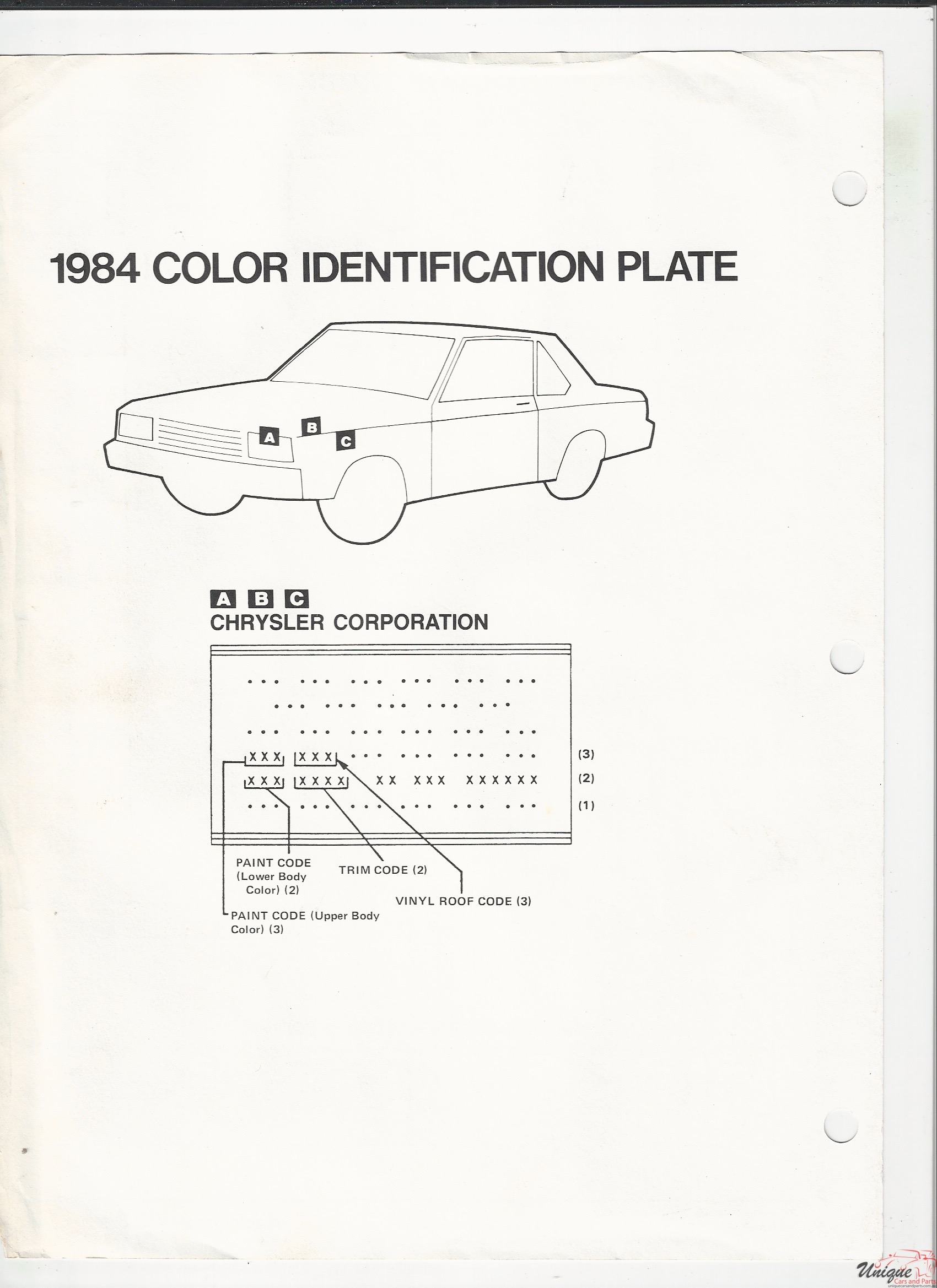 1984 Dodge-1 Paint Charts